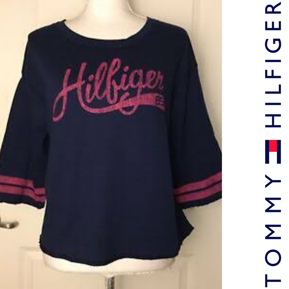Tommy Hilfiger Womens Script 3/4 Sleeve Shirt